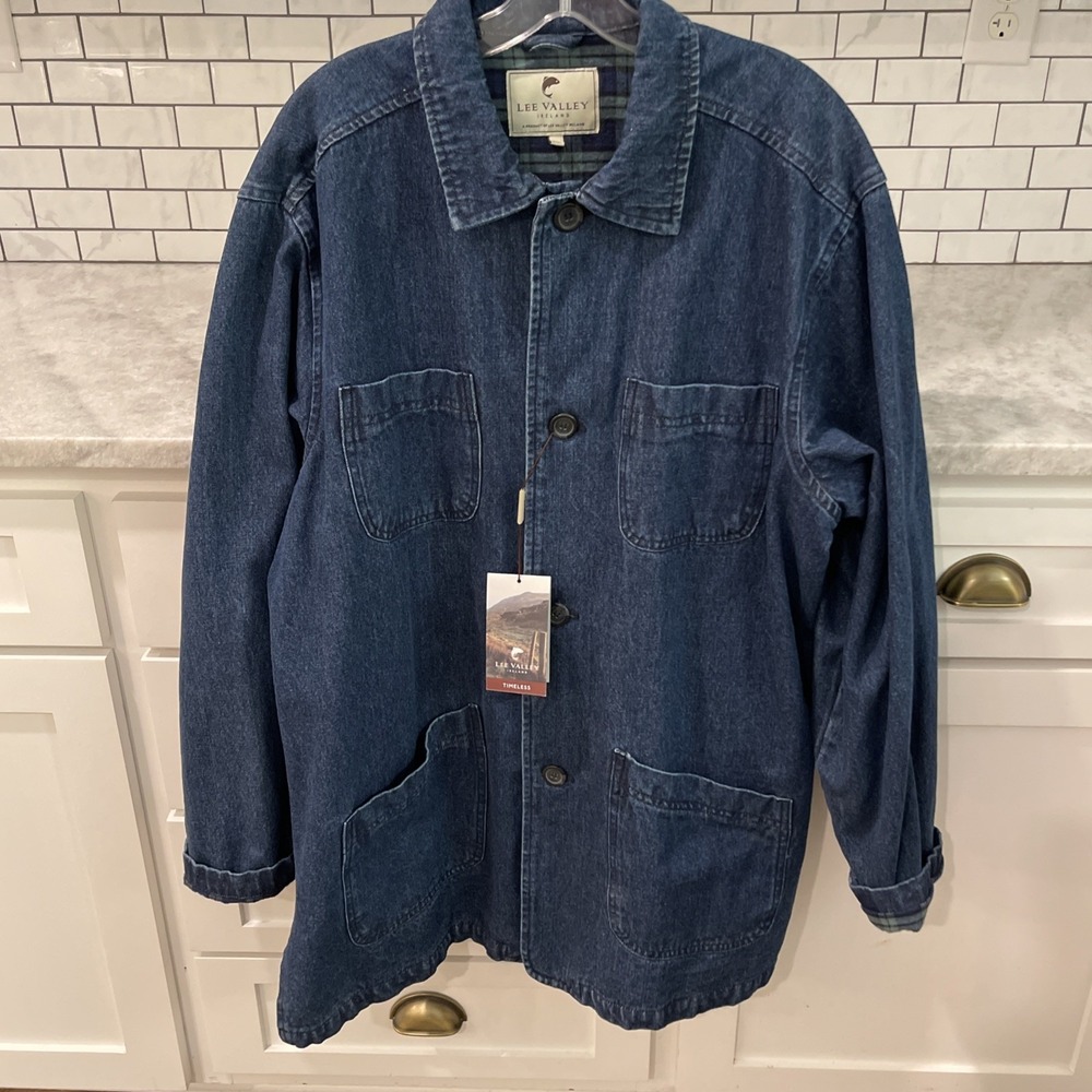 Lee Valley Ireland Jacket Womens 3XL Denim Blue Jean Garden Smock NWT Lined